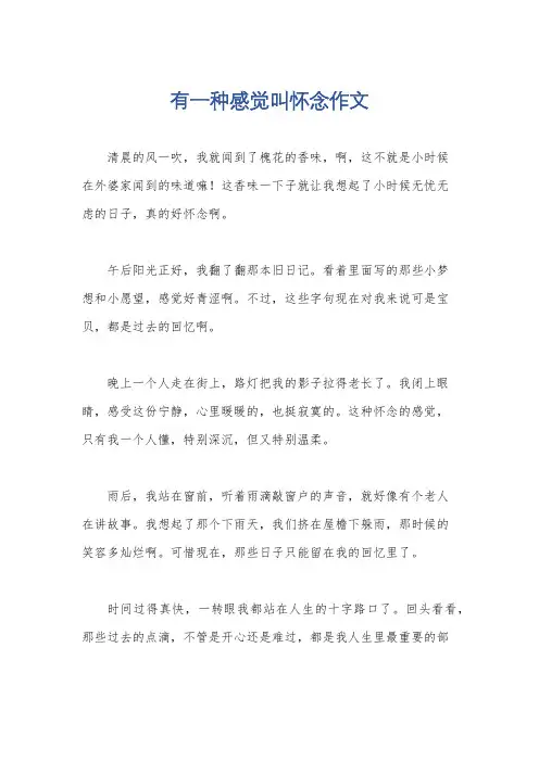 有一种感觉叫怀念作文