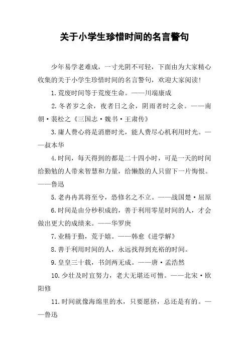 关于小学生珍惜时间的名言警句