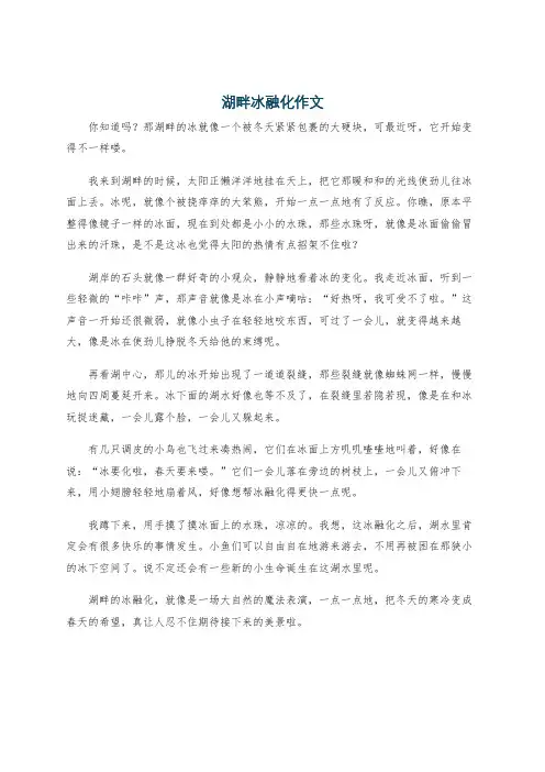 湖畔冰融化作文