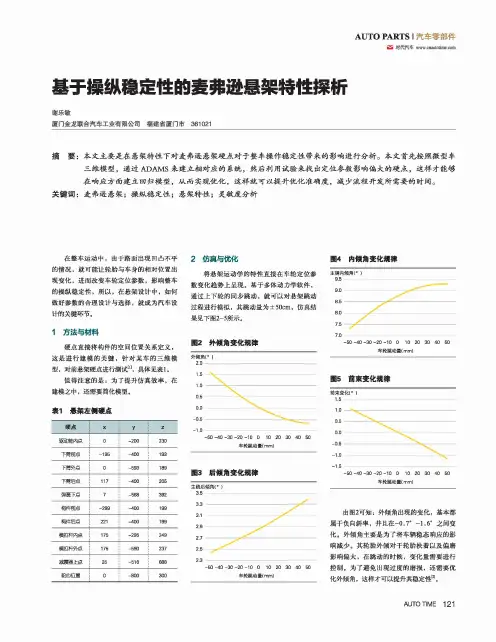 基于操纵稳定性的麦弗逊悬架特性探析