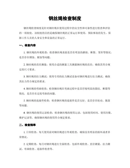 钢丝绳检查制度