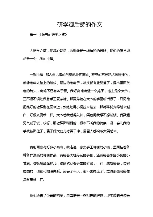 研学观后感的作文