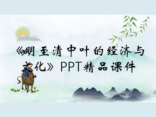 《明至清中叶的经济与文化》PPT精品课件