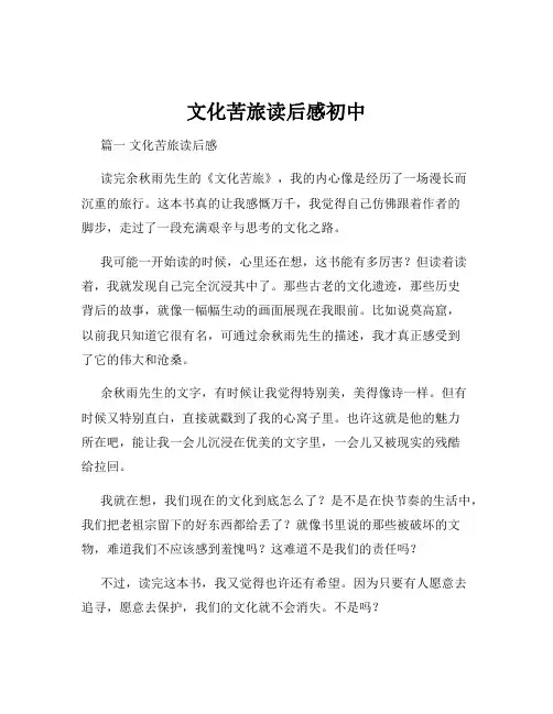文化苦旅读后感初中