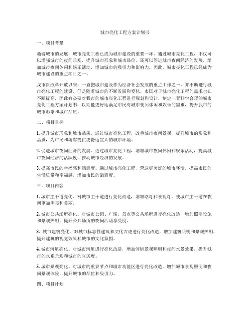 城市亮化工程方案计划书