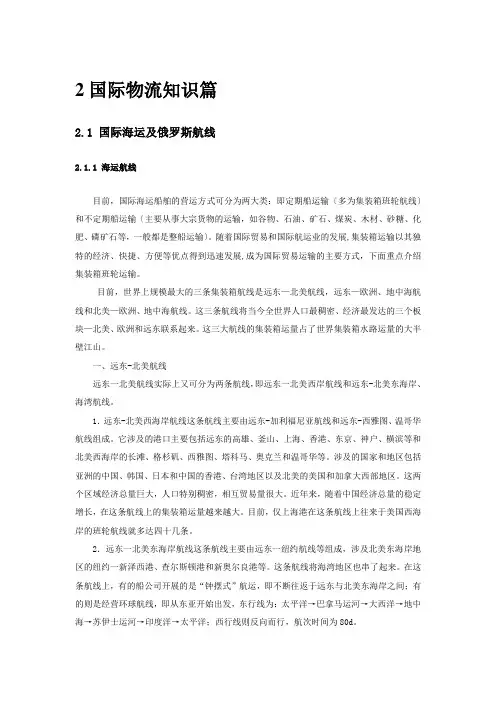 国际海运及俄罗斯航线知识