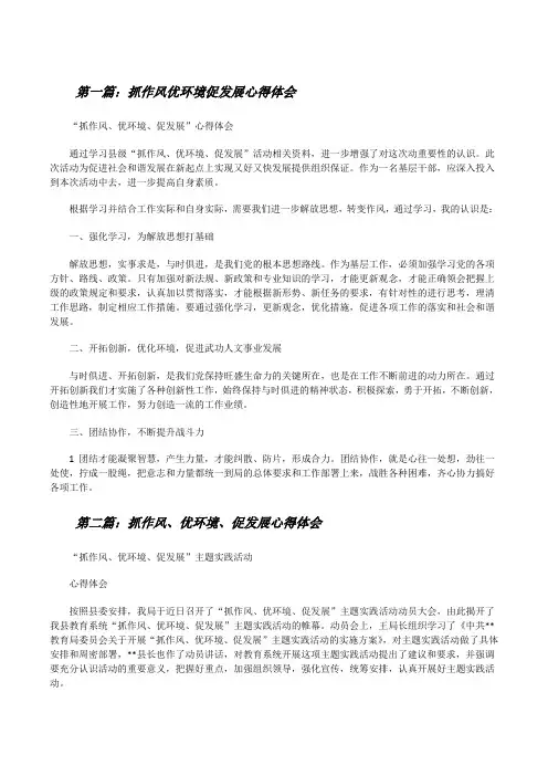 抓作风优环境促发展心得体会[修改版]