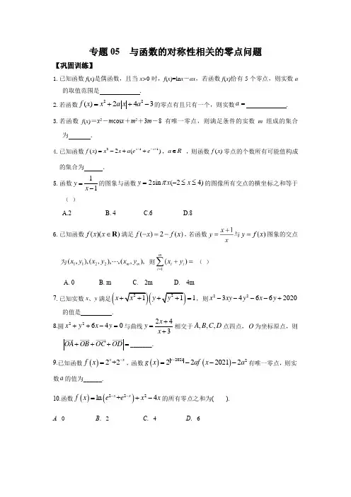 高考数学拔尖必刷压轴题(选择题、填空题)专题5函数的对称性问题(新高考地区专用)含解析