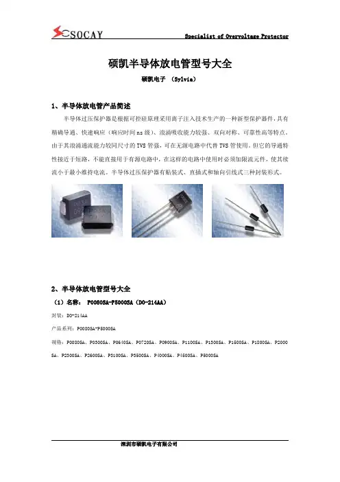 硕凯半导体放电管型号大全-改