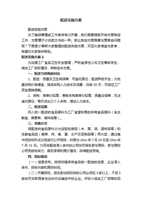 配送实施方案