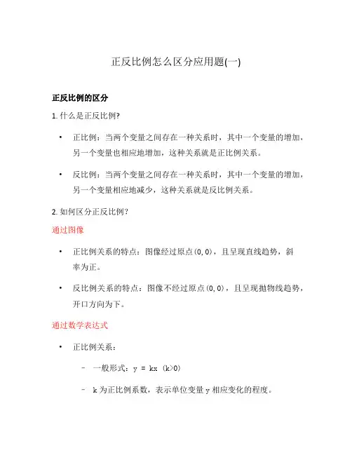 正反比例怎么区分应用题(一)
