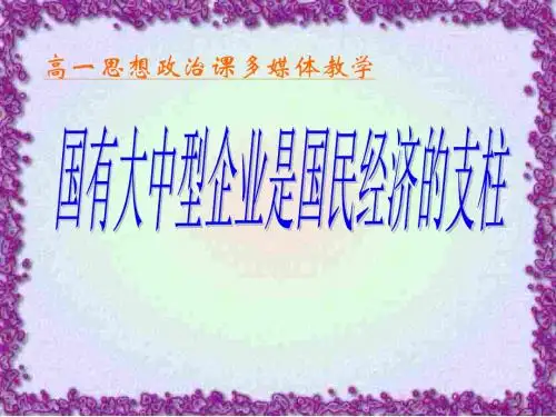 国有大中型企业是国民经济的支柱