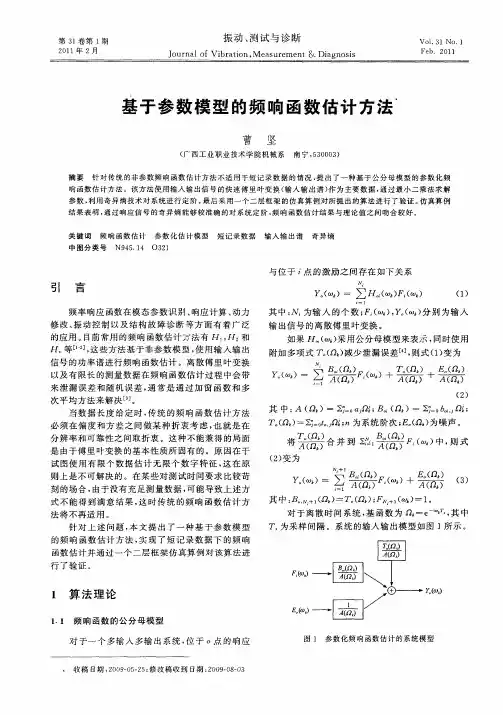 基于参数模型的频响函数估计方法