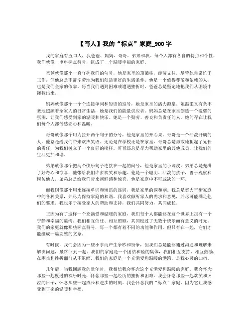 【写人】我的“标点”家庭_900字