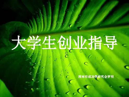 大学生创业培训课程ppt课件