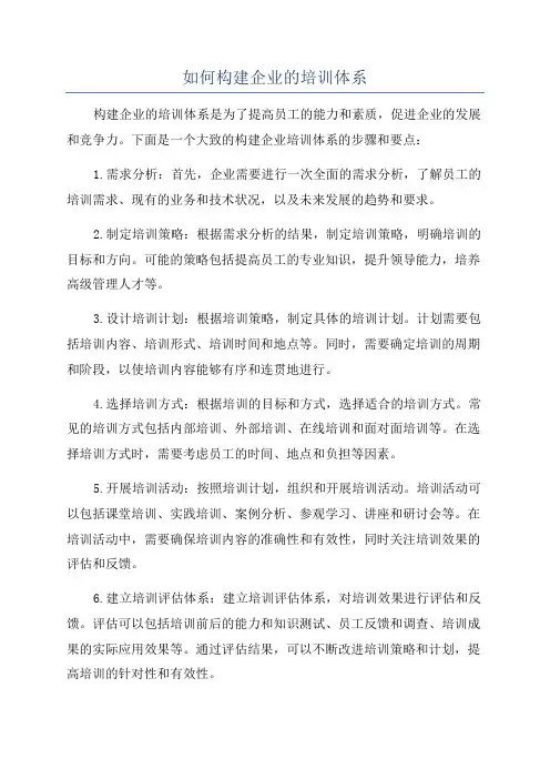 如何构建企业的培训体系