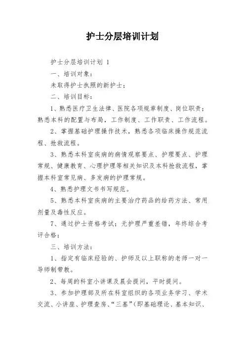 护士分层培训计划