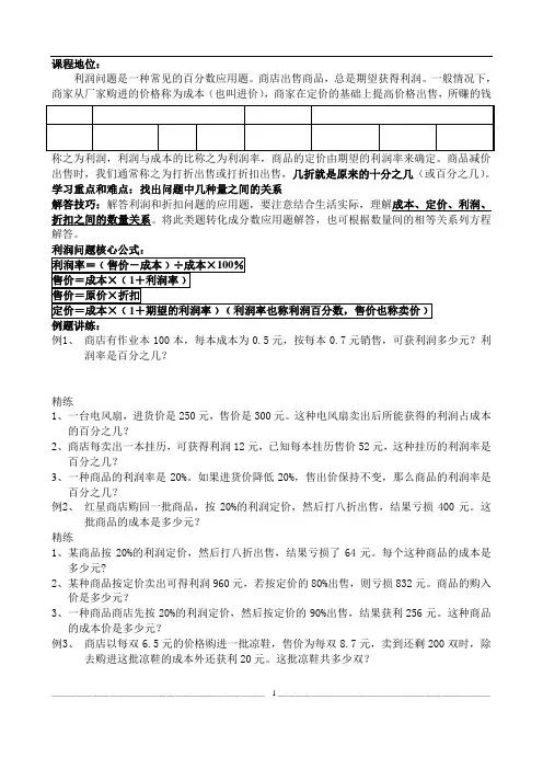 利润和折扣问题