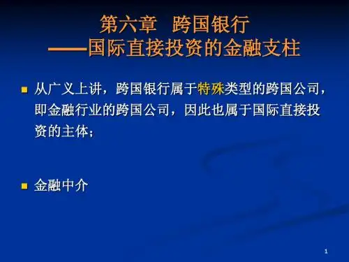 第六章 跨国银行(1)