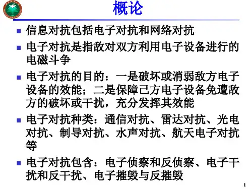 电子对抗原理 信息对抗包括电子对抗和网络对抗