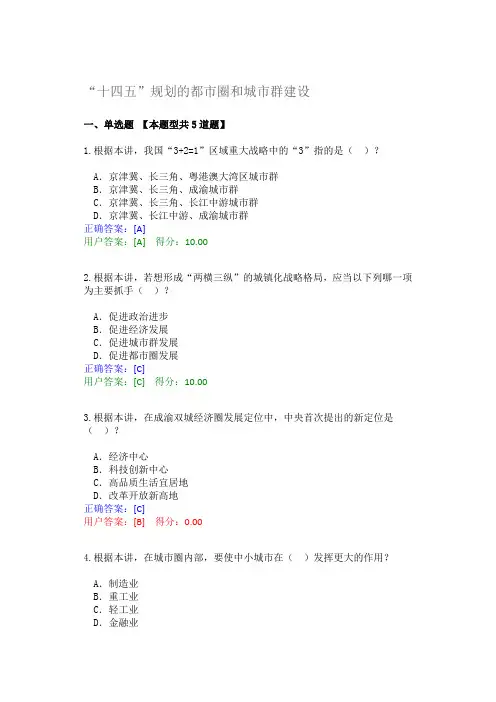 十四五都市圈2021