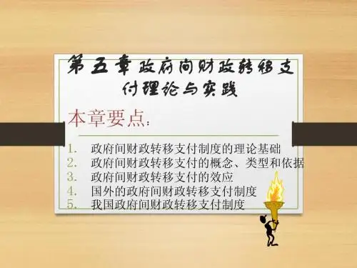 地方财政学5政府转移支付简明教程PPT课件