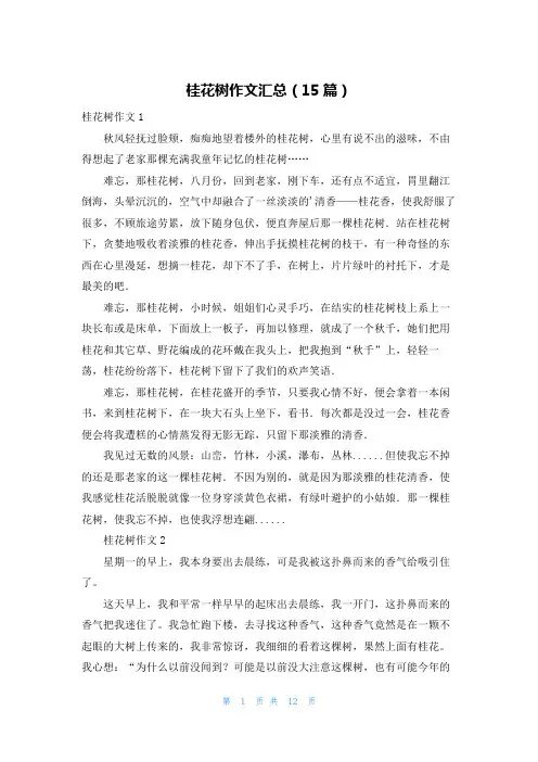桂花树作文汇总(15篇)