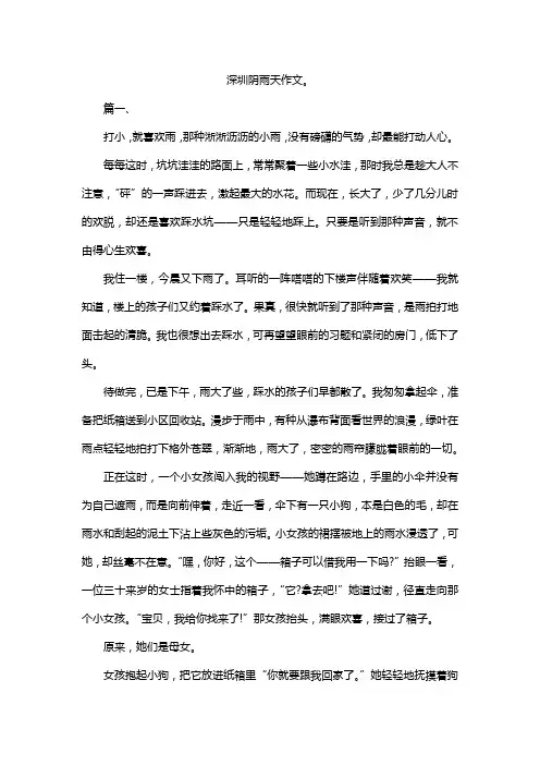 深圳阴雨天作文。