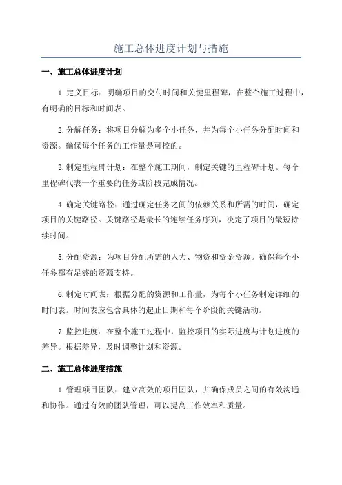 施工总体进度计划与措施