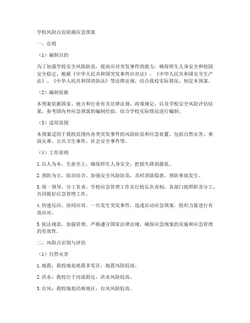 学校风险点危险源应急预案