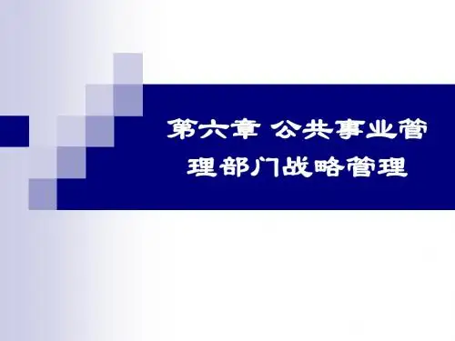 公共事业管理概论课件 第六章 公共事业管理部门战略管理