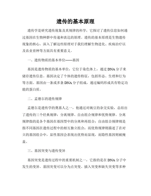 遗传的基本原理