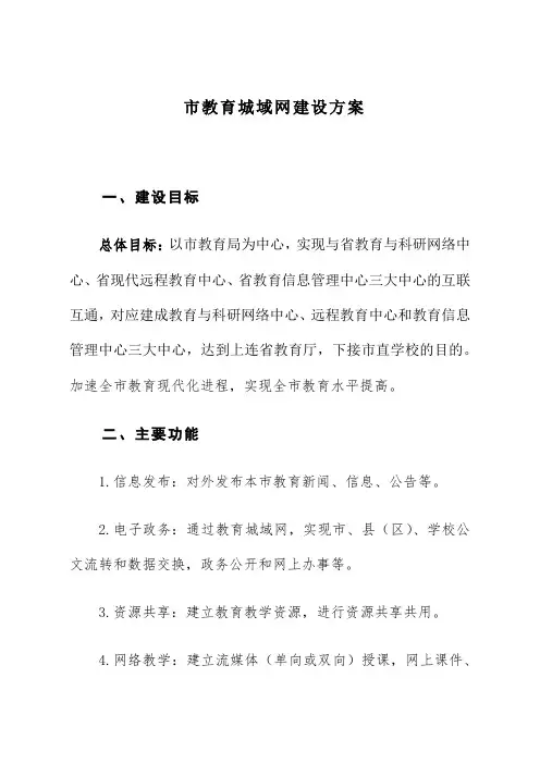 市教育城域网建设方案