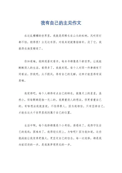 我有自己的主见作文