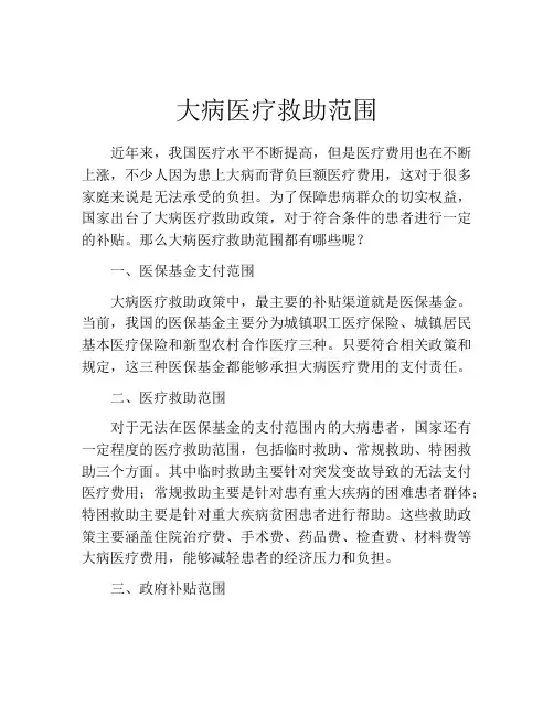 大病医疗救助范围
