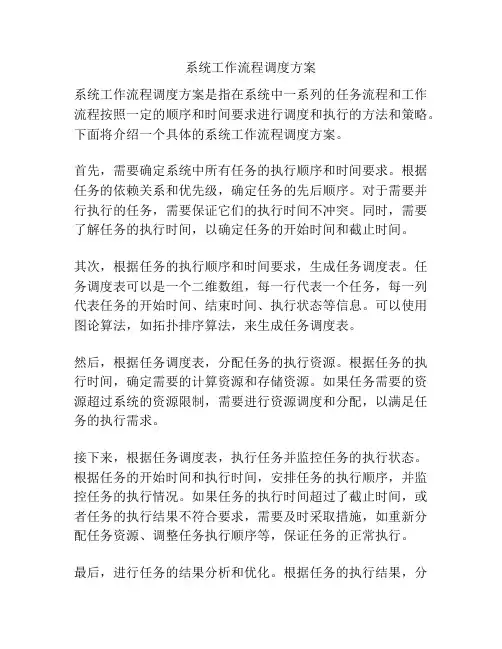 系统工作流程调度方案
