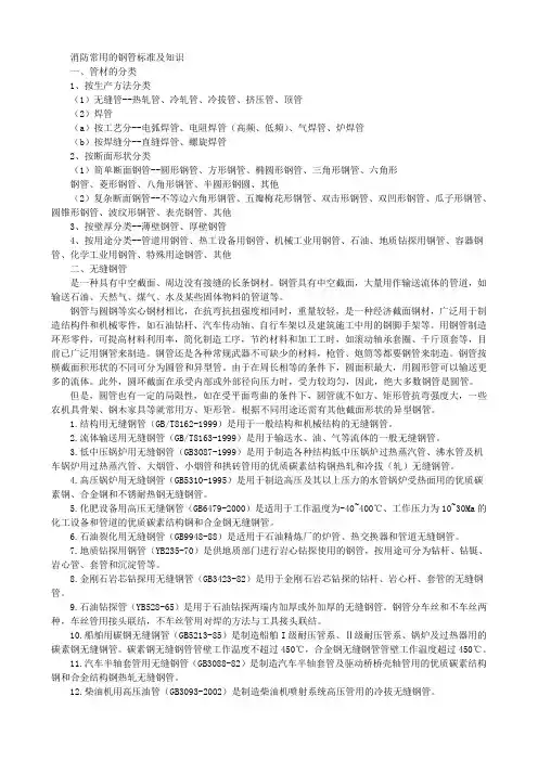 消防钢管标准及知识