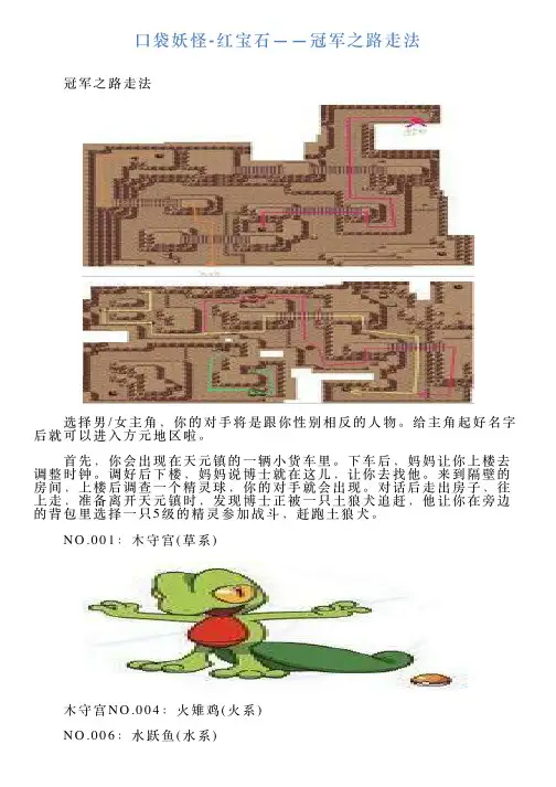 口袋妖怪红宝石——冠军之路走法