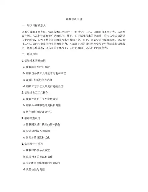 镭雕培训计划