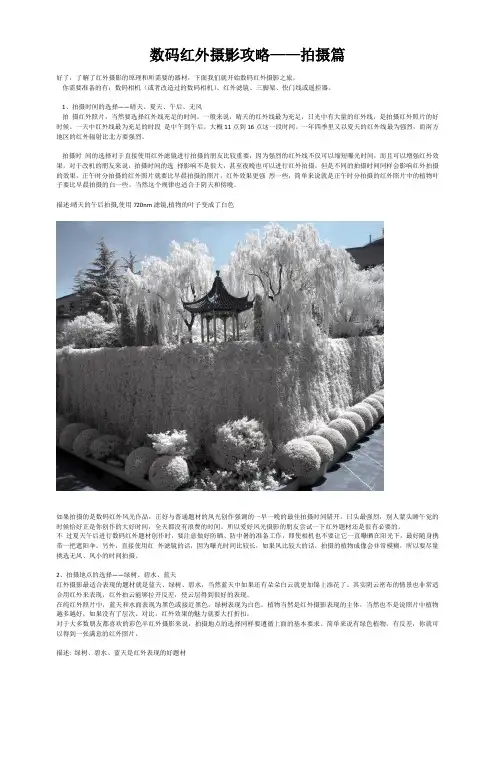 数码红外摄影攻略——拍摄篇
