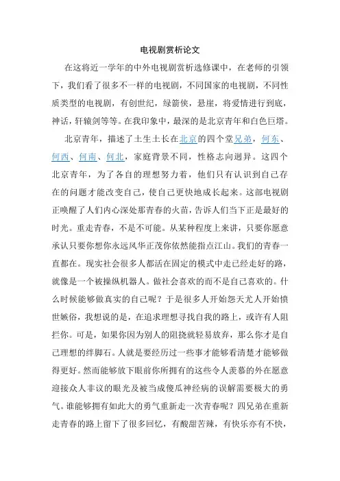 电视剧赏析论文