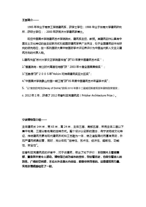 王澍简介及作品介绍