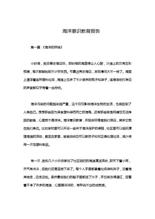 海洋意识教育报告