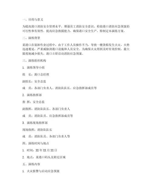 港口消防应急预案演练方案