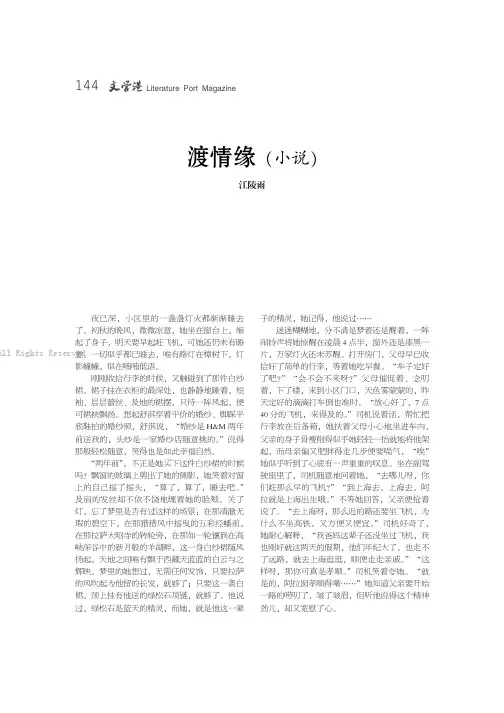 渡情缘（小说）