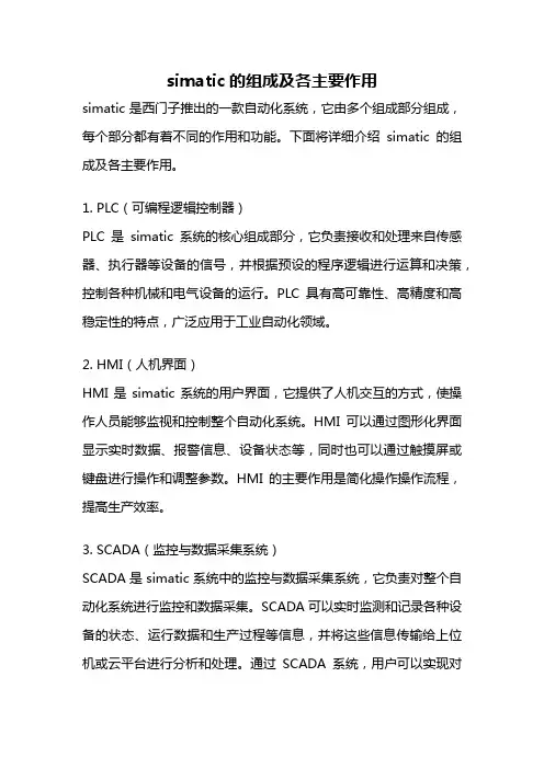 simatic的组成及各主要作用
