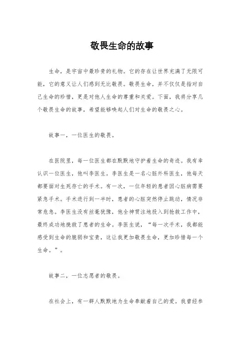 敬畏生命的故事