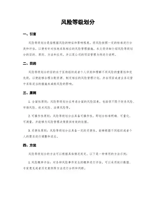 风险等级划分