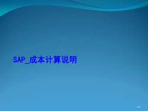 SAP成本核算说明
