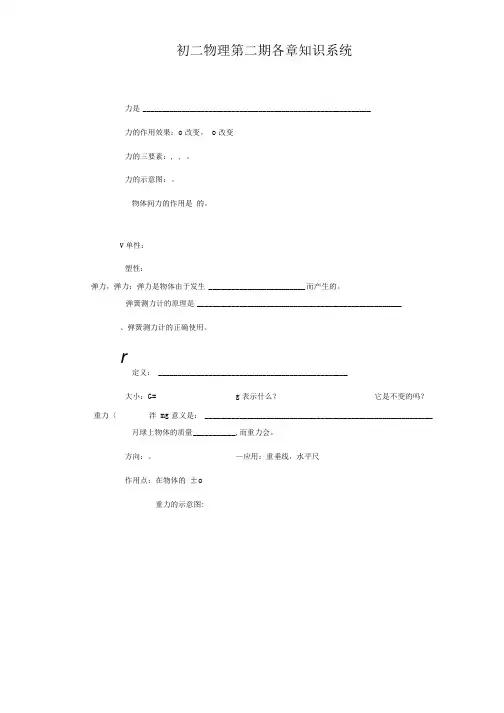 八年级物理下册九年级热学各章知识系统图.doc